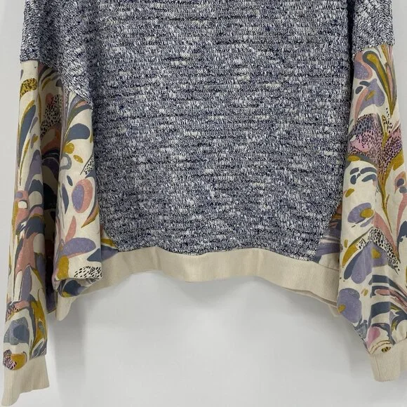 Saturday Sunday Anthropologie Size Large Sweatshirt Flora Printed Dolman - Picture 7 of 16